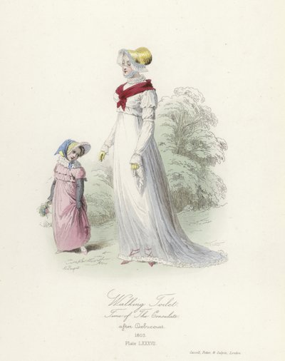 Toilette da passeggio, epoca del Consolato Francese da French School