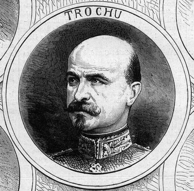 Guerra del 1870 - Governo della Difesa Nazionale: ritratto del Generale Louis Jules Trochu (1815-1896), presidente del governo provvisorio del 1870. Incisione in "Le Monde Illustré" n.706 del 22 ottobre da French School