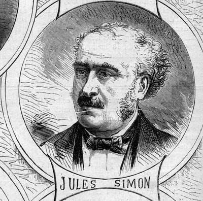Guerra del 1870 - Governo della Difesa Nazionale: ritratto di Jules Simon (Francois Jules Suisse, detto) (1814-1896), membro del governo provvisorio del 1870. Incisione in "Le Monde Illustré" n.706 del 22 ottobre da French School