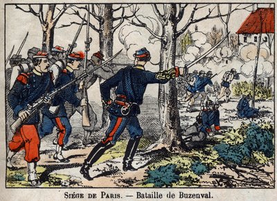 Guerra del 1870 tra Francia e Prussia: Battaglia di Buzenval nella regione di Parigi il 19/01/1871 da French School