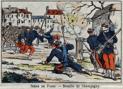 Guerra del 1870 tra Francia e Prussia: la battaglia di Champigny o la battaglia di Villiers dal 30/11 al 02/12/1870 da French School