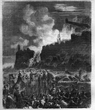 Guerra di successione spagnola (1701-1714) tra Francia e il suo alleato Spagna e una coalizione di paesi europei. Incisione in 