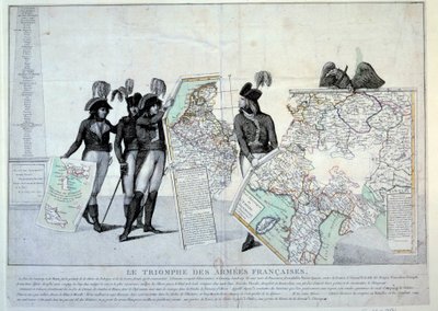 Guerre della Rivoluzione: Generale Napoleone Bonaparte (1769-1821) con una mappa dell