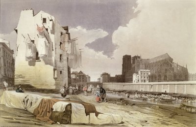 Lavandaie ai Lavoirs al Quai Montebello, c.1840 da French School