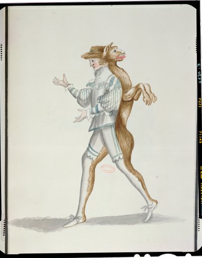 Costume da lupo mannaro per il Ballet de la Nuit di Jean-Baptiste Lully danzato da Luigi XIV, 23 febbraio 1653 da French School
