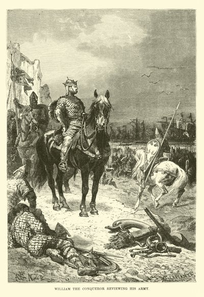 Guglielmo il Conquistatore rivede il suo esercito da French School