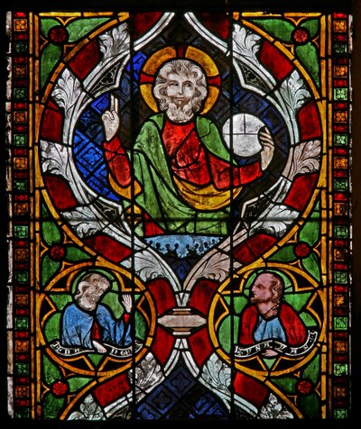 Vetrata N-chapA raffigurante Cristo da French School