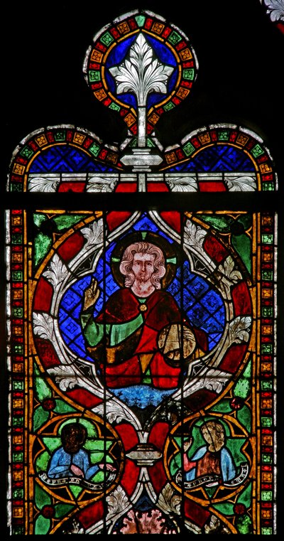 Vetrata N-chapA raffigurante Cristo da French School