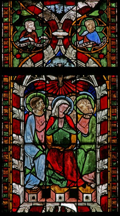 Vetrata N-chapA raffigurante la Pentecoste da French School