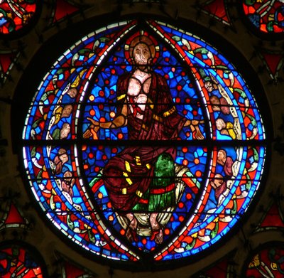Finestra Ww raffigurante Cristo del Giudizio Universale da French School