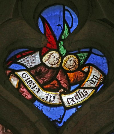 Finestra raffigurante Angeli: "Gloria in excelsis Deo" da French School