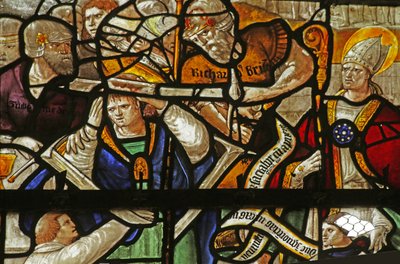 Vetrata raffigurante San Tommaso Becket: omicidio, XVI-XVII secolo da French School