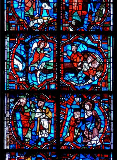 Vetrata raffigurante scene dell