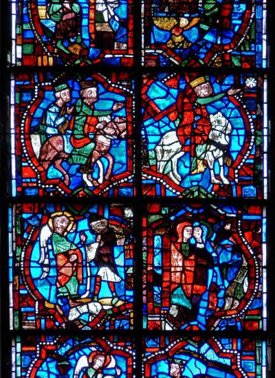 Vetrata raffigurante scene dell