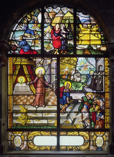 Vetrata raffigurante la Raccolta della Manna, 1612-22 da French School