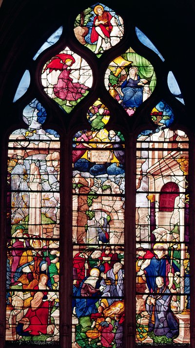 Vetrata raffigurante la Natività da French School