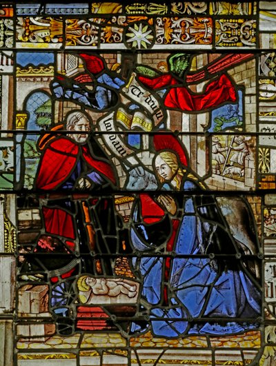 Vetrata raffigurante la Natività da French School