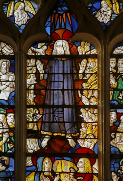 Vetrata raffigurante la Seconda Venuta di Cristo (dettaglio) da French School