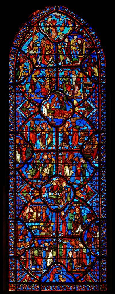 Vetrata raffigurante la vita di San Tommaso da French School