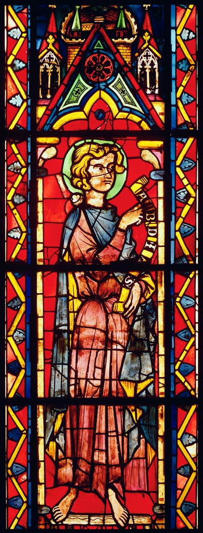 Vetrata raffigurante il profeta Abdia, c.1270-75 da French School