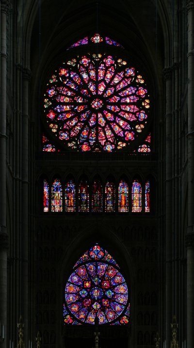 La parte occidentale della cattedrale con i due rosoni da French School
