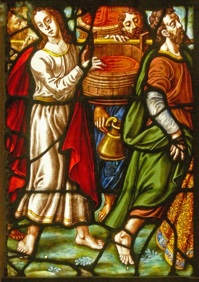 Finestra nel Charnier (w.11) che raffigura un Dettaglio dal Torchio Mistico da French School