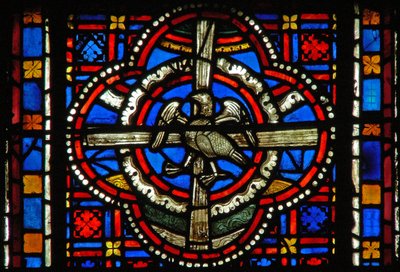 Finestra s2-C raffigurante lo Spirito Santo da French School