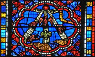 Finestra s2-L che raffigura la Pentecoste - lo Spirito discende da French School