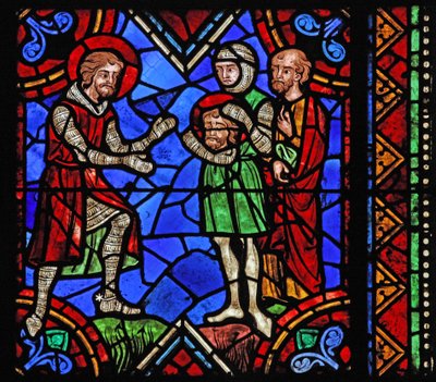 Storia di San Giuliano di Brioude - San Ferreolo, un amico di Giuliano, che morì durante le persecuzioni di Diocleziano, riceve la testa di Brioude dopo la sua esecuzione da French School