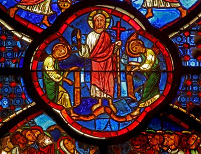 Finestra w0 che raffigura Cristo in Gloria da French School