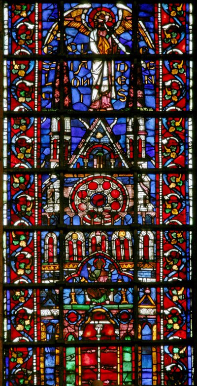 Finestra w101 raffigurante la cattedrale di Laon da French School