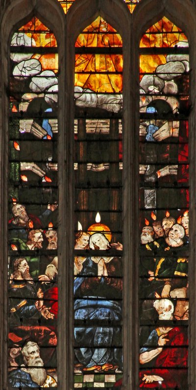 Finestra w103 raffigurante la Pentecoste da French School