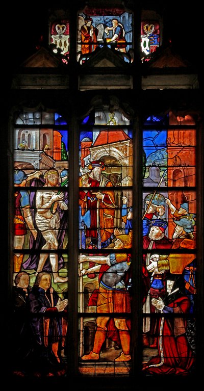 Finestra w16 raffigurante Ecce Homo dopo Durer da French School