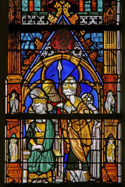 Finestra w19 raffigurante San Tommaso Becket e Enrico II in disaccordo da French School