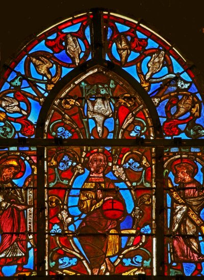Cristo con lo Spirito Santo, Isacco e Manasse da French School
