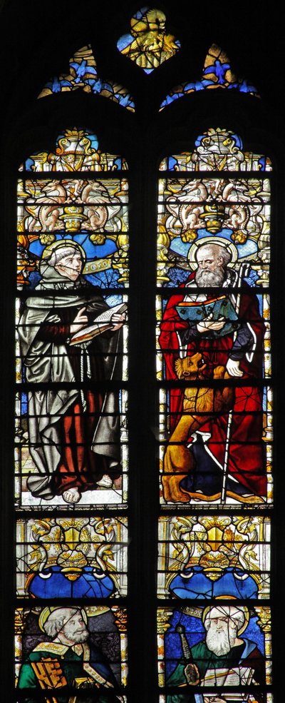 Finestra w1 che raffigura San Tebaldo e San Girolamo da French School