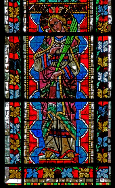 Finestra w202 raffigurante Santa Aurelia da French School