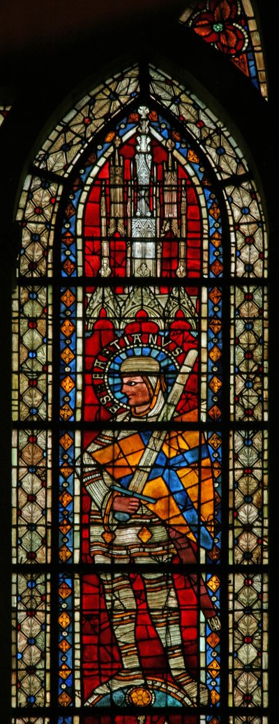 Finestra w203 raffigurante San Sebastiano da French School