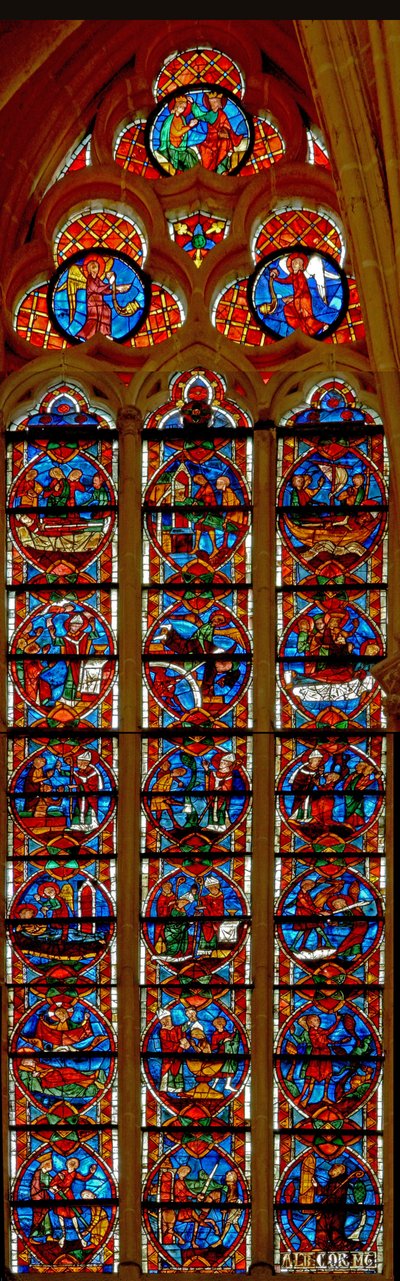 Finestra w204 raffigurante scene della vita di San Martino da French School