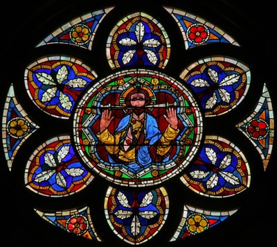 Finestra w205 raffigurante Cristo del Giudizio Universale da French School