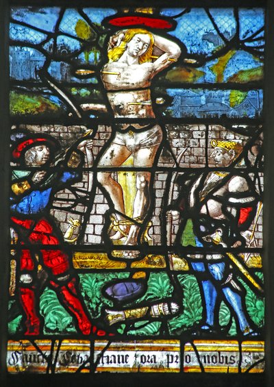 Finestra w20 raffigurante San Sebastiano da French School