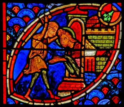 Finestra w20 raffigurante la morte di San Giovanni Battista da French School