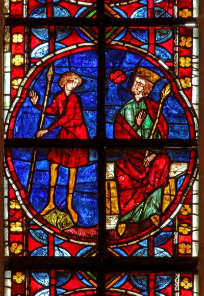 Finestra w210 raffigurante Erode sente parlare della predicazione di San Giacomo da French School