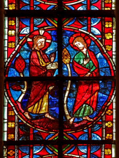 Finestra w210 raffigurante San Giacomo con Cristo da French School