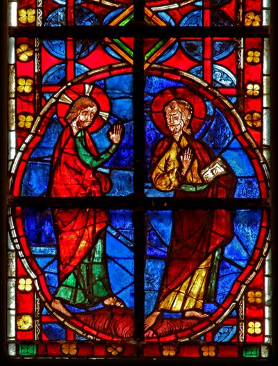 Finestra w210 raffigurante San Giacomo con Cristo da French School