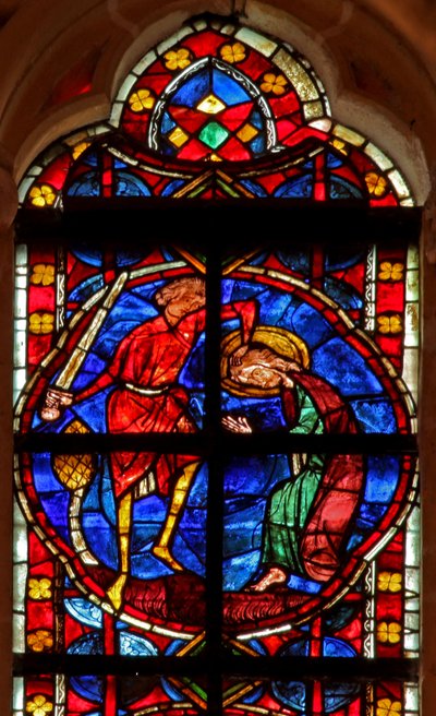 Finestra w210 raffigurante il martirio di San Giacomo da French School