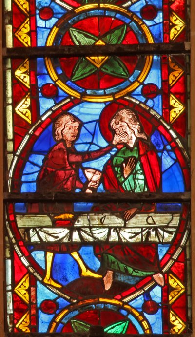 Scena dalla vita di San Tommaso: il santo a un banchetto di nozze per la figlia del re dell