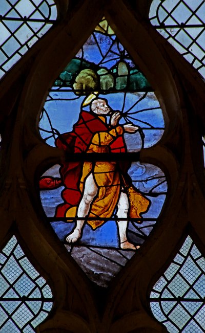 Finestra w21 raffigurante Cristo fa camminare San Pietro sull