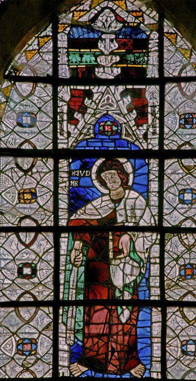 Finestra w227 raffigurante San Giuda Iscariota (una rara raffigurazione di Giuda come santo) da French School