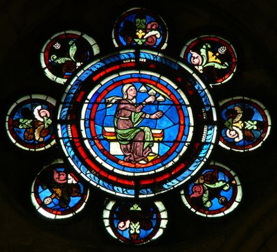 Finestra w235 raffigurante le Arti Liberali: Musica da French School